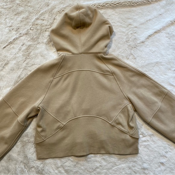 (XS/S) Lululemon Oversized 1/2 Zip Scuba Hoodie Trench Tan Extra Small Crop - Picture 10 of 15